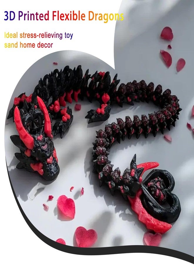 Kizcmvre 3D Printed Dragon,3D Printed Toys, Dragon Fidget Toy,12 inch Articulated 3D Printed for Birthday Gift,Desktop Decoration (Black). - Image 5